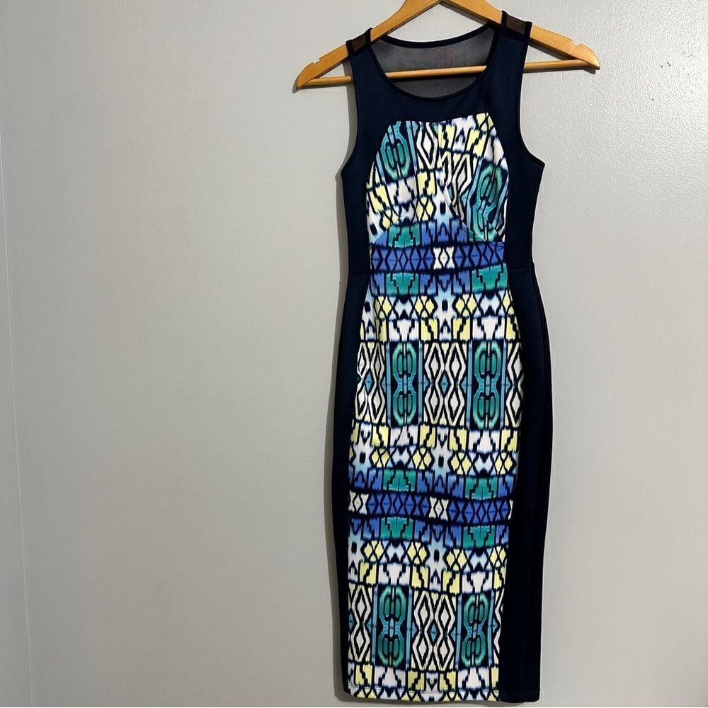 Bailey Blue long colorful fitted dress size S